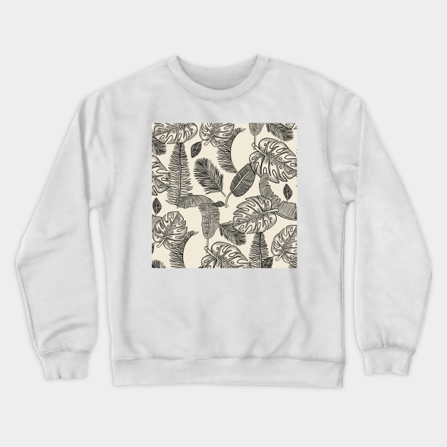 Tropical Drawing Pattern Tapestry Crewneck Sweatshirt by aterkaderk